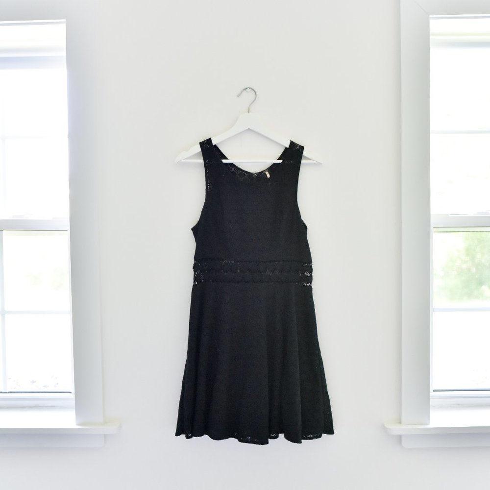 Free People Black Daisy Lace Dress